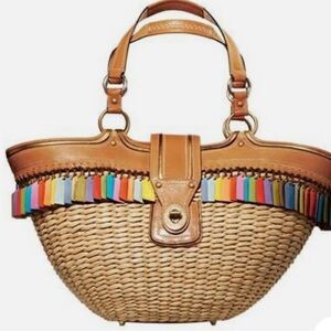 Coach Hangtag Lily Straw Legacy Basket Tote Limited Edition 65th Anniversary Bag